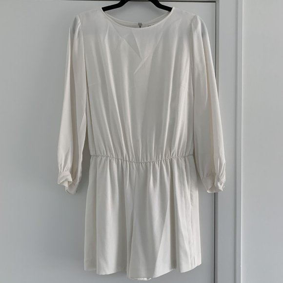 Club Monaco White Long Sleeve Romper - Size 0 - Picture 1 of 13